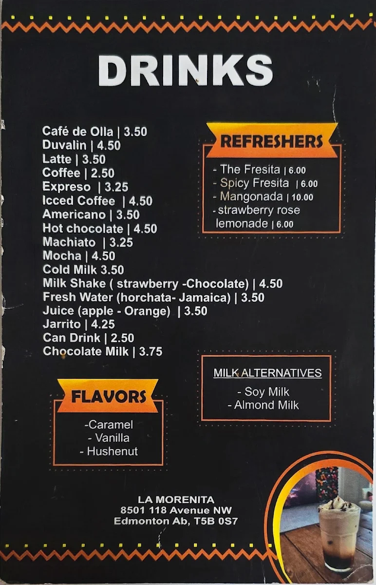 Menu, La Morenita