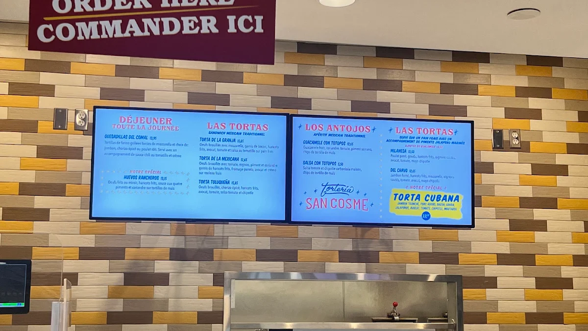 Menu, Tortería San Cosme
