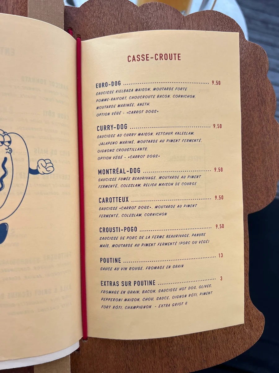 Menu, Taverne Atlantic