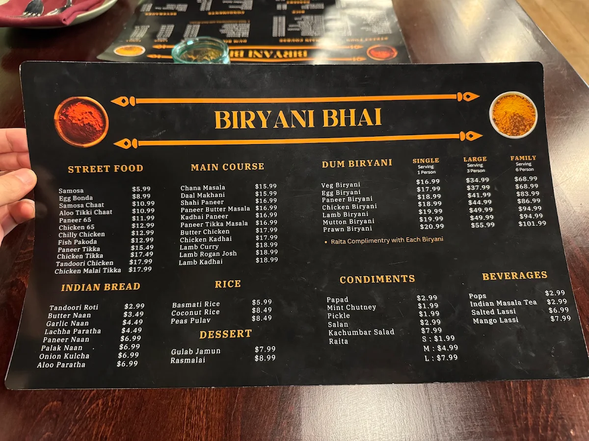 Menu, Buddha Lounge