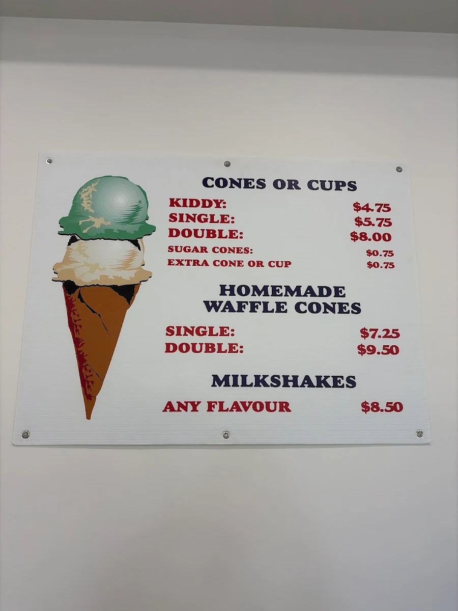 Menu, Purple Cow