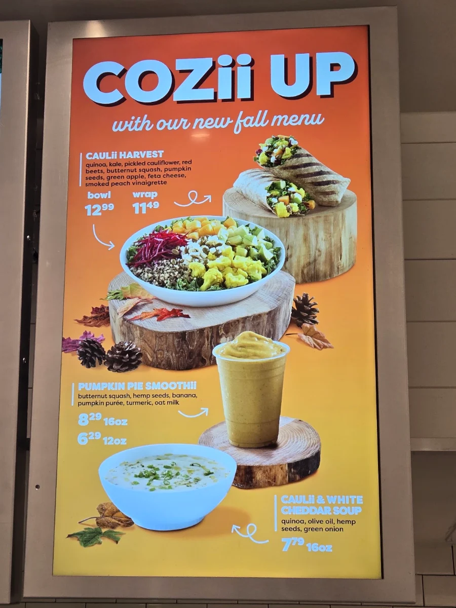 Menu, Freshii