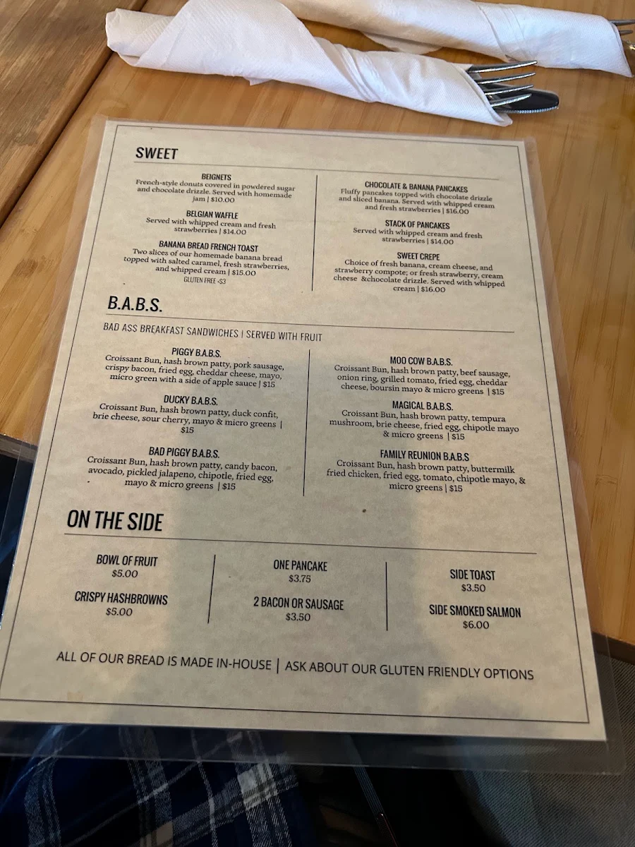 Menu, Patisserie du Soleil Bakery Cafe