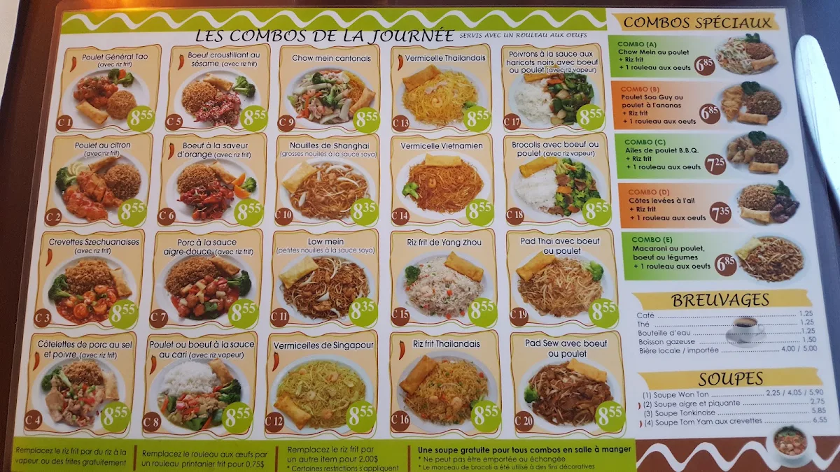 Menu, Restaurant Nouilles Orientales