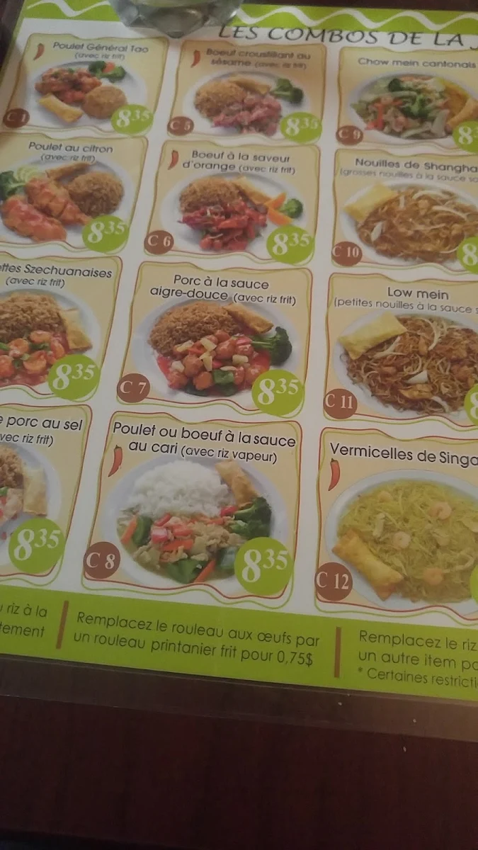 Menu, Restaurant Nouilles Orientales