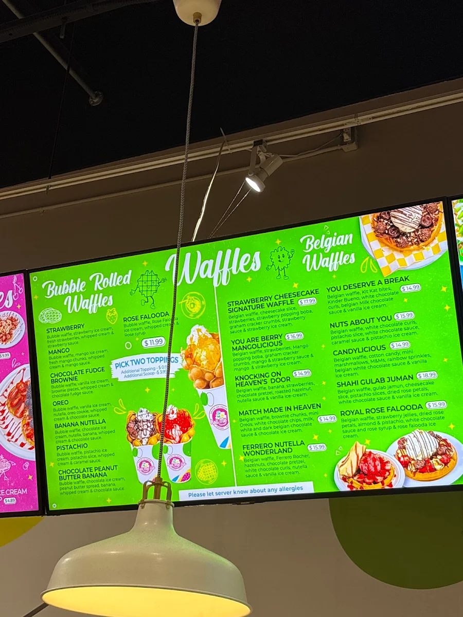 Menu, Roll Me Up Ice Cream & Desserts - Oshawa