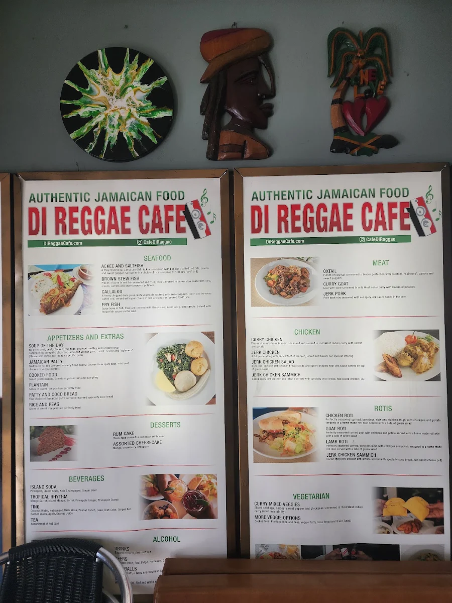 Menu, Di Reggae Cafe