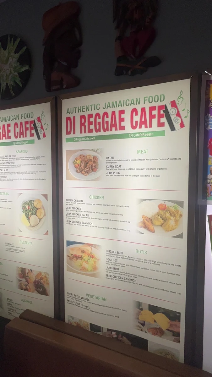 Menu, Di Reggae Cafe