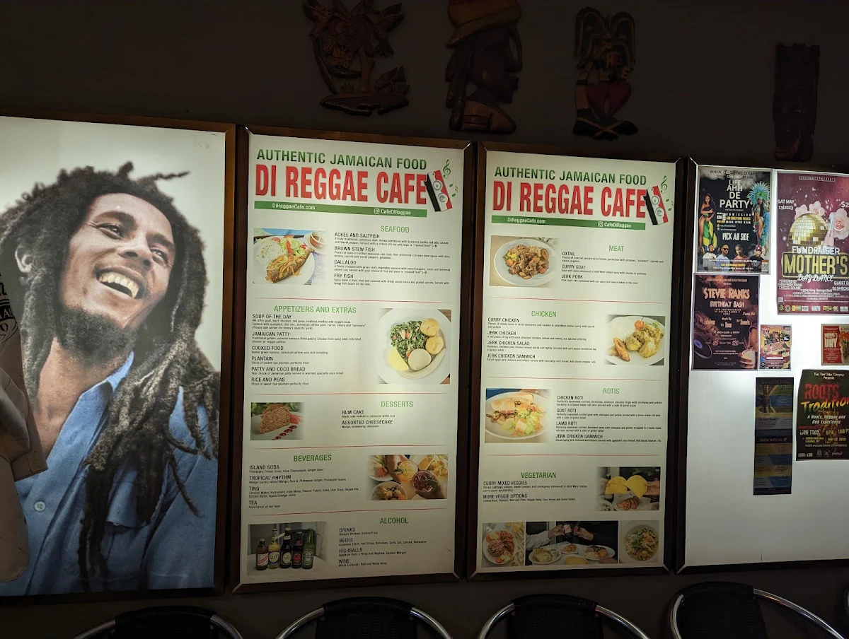 Menu, Di Reggae Cafe