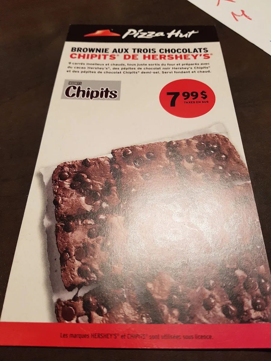 Menu, Pizza Hut