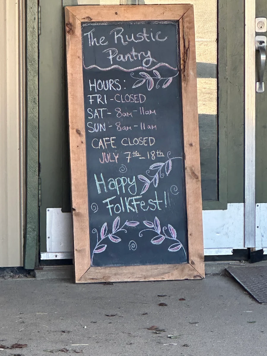 Menu, The Rustic Pantry