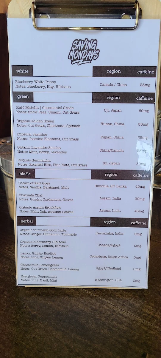 Menu, Saving Mondays