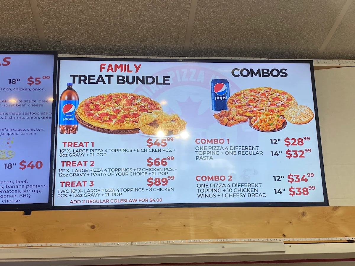 Menu, Canadian Pizza & Fried Chicken