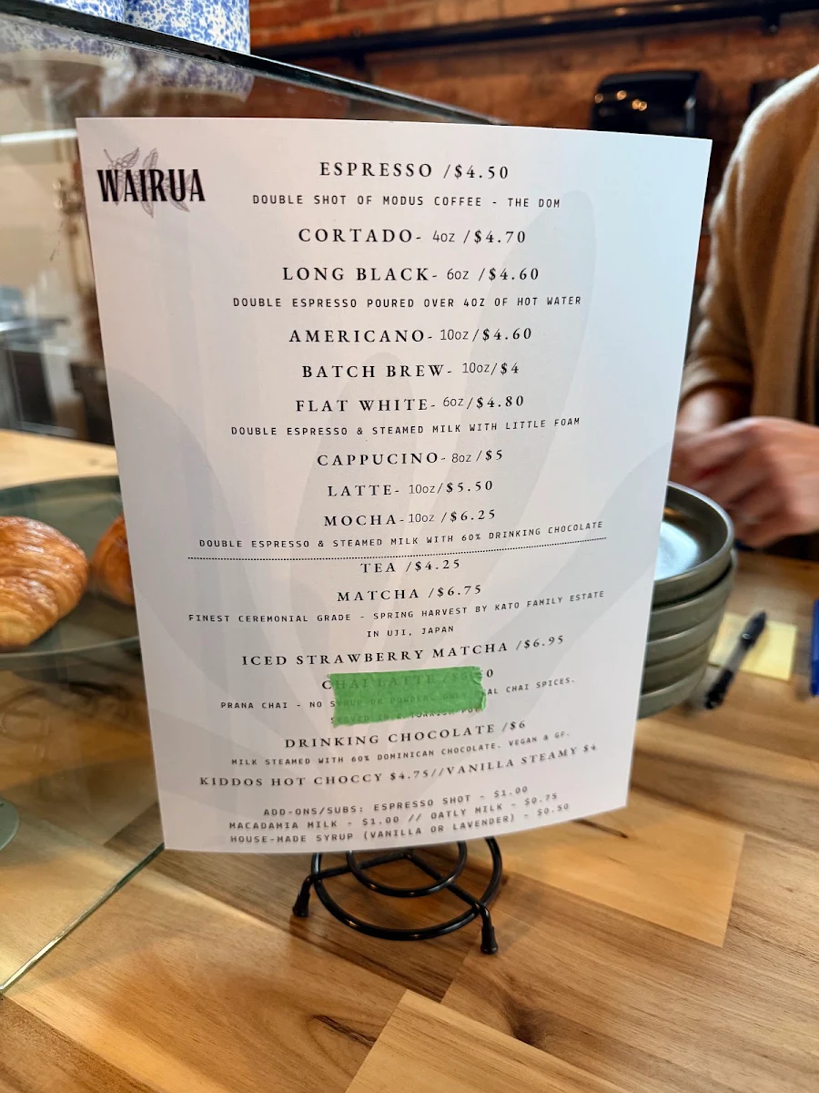 Menu, WAIRUA