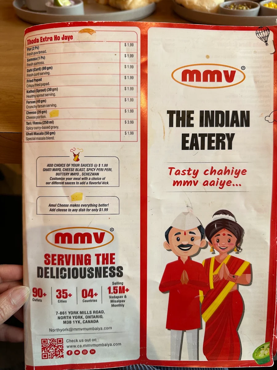 Menu, MMV - Mumbaiya Misal and Vadapav