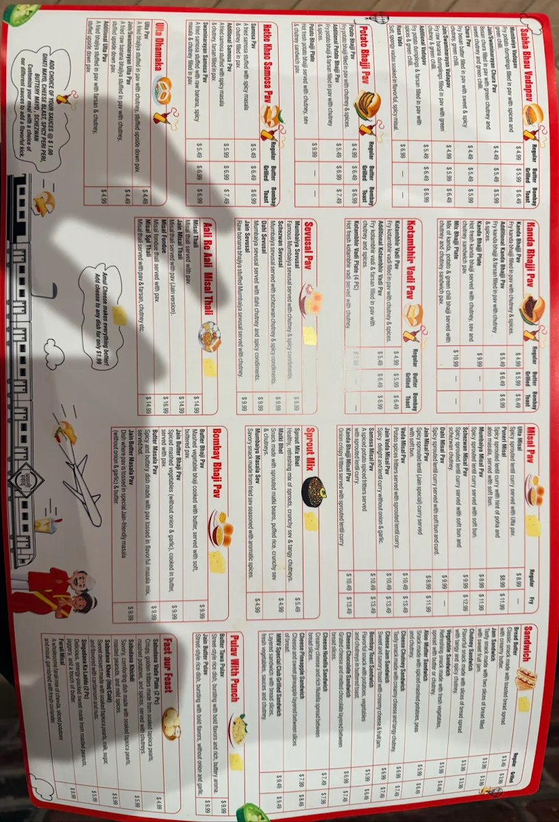 Menu, MMV - Mumbaiya Misal and Vadapav