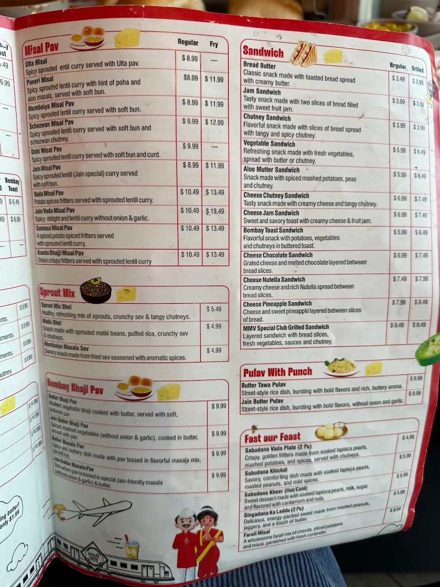 Menu, MMV - Mumbaiya Misal and Vadapav