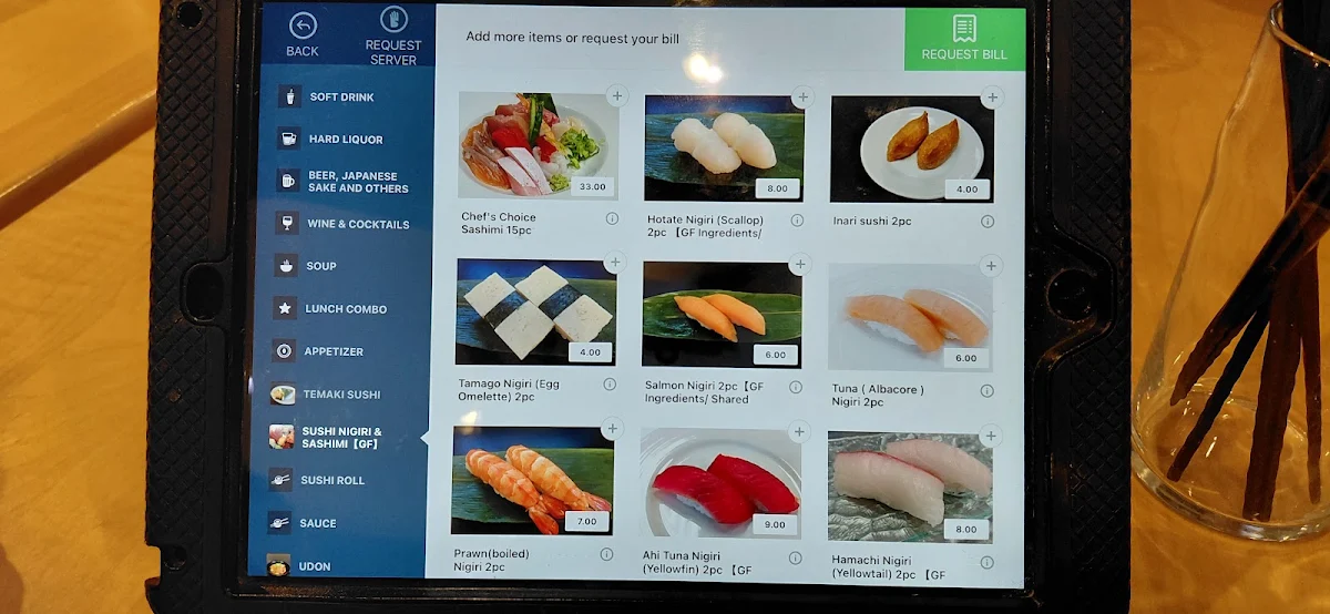 Menu, Hojo's Japanese Cuisine