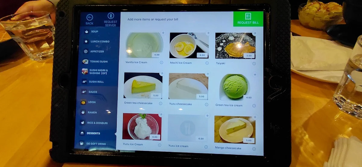 Menu, Hojo's Japanese Cuisine