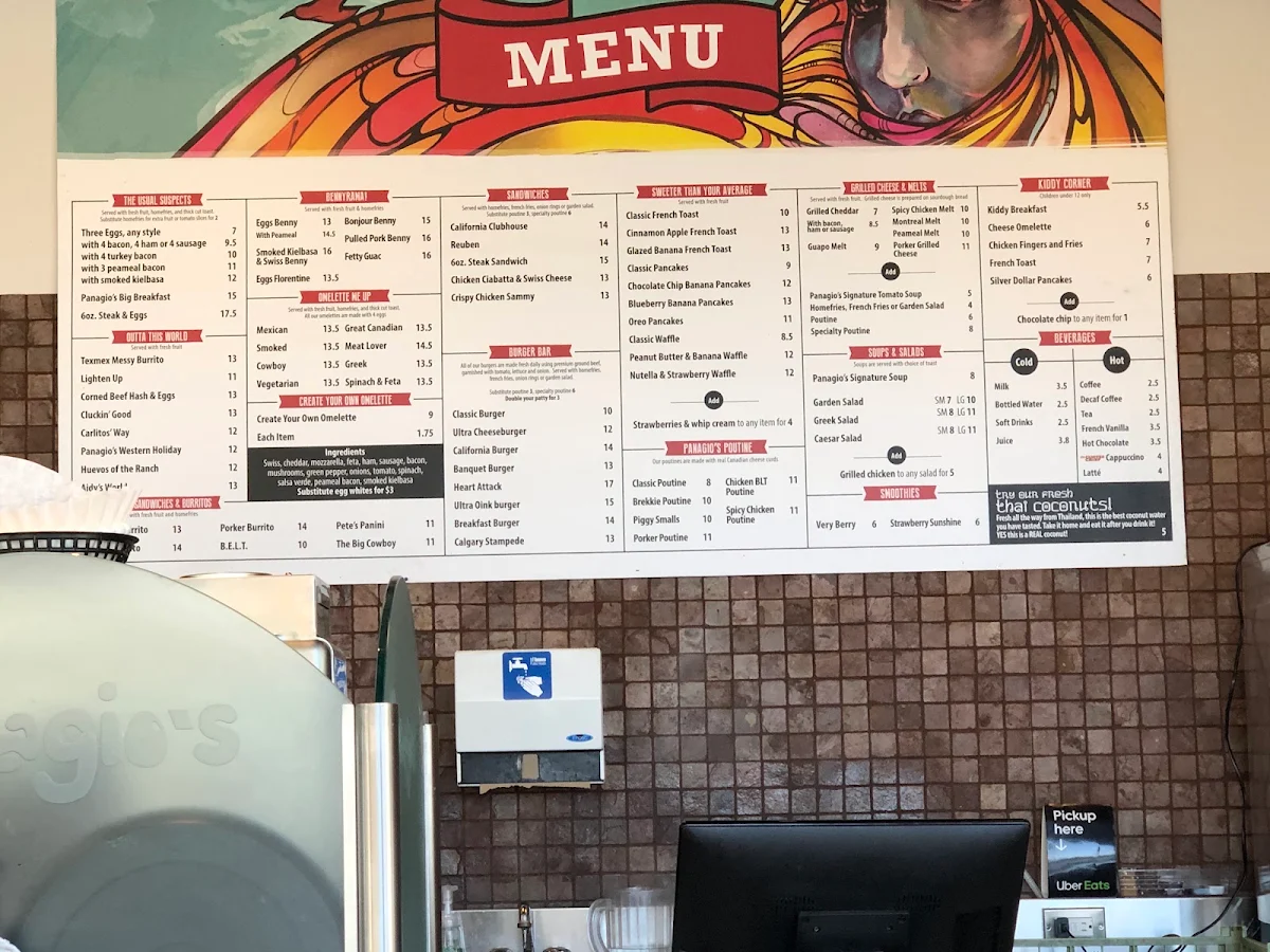 Menu, Scarborough Panagio's All Day Grill