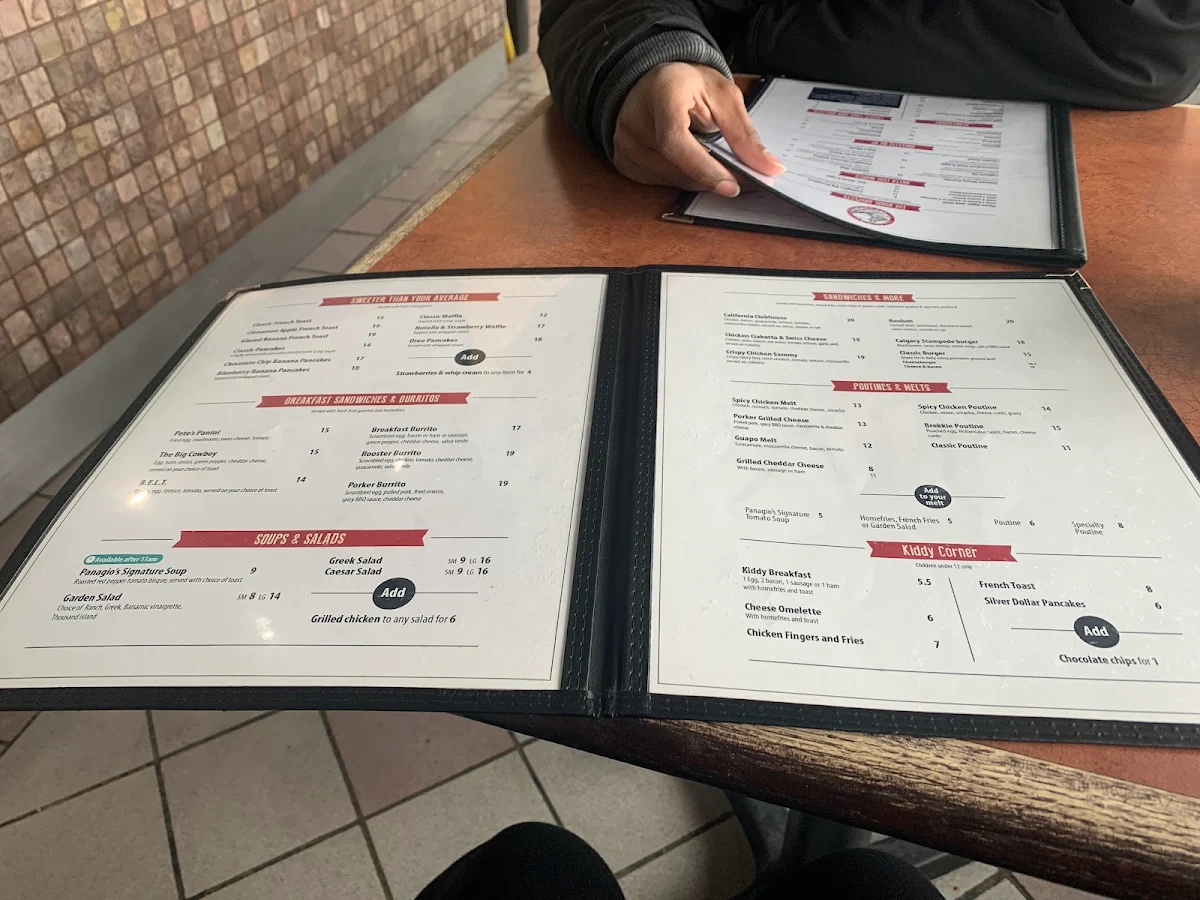 Menu, Scarborough Panagio's All Day Grill