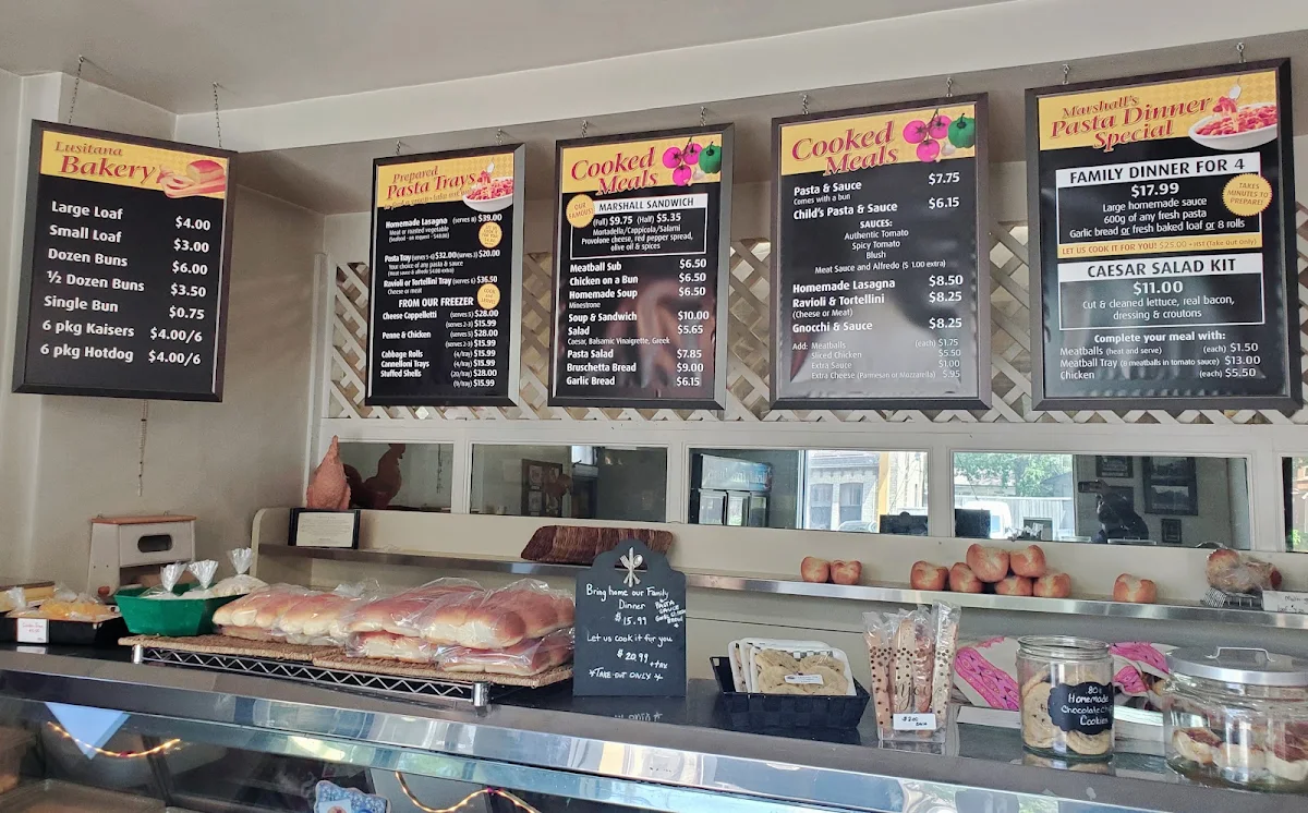 Menu, Marshall's Pasta Mill