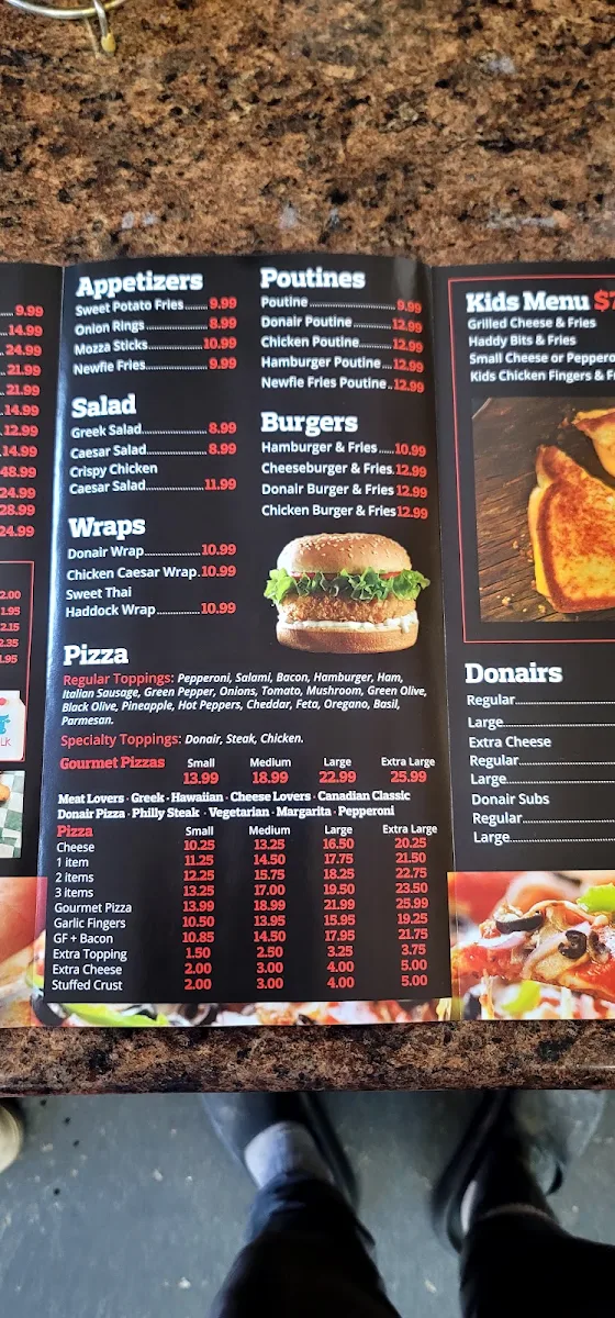 Menu, Acadian Fish and Chips & Enzo Pizzeria - Hammonds Plains