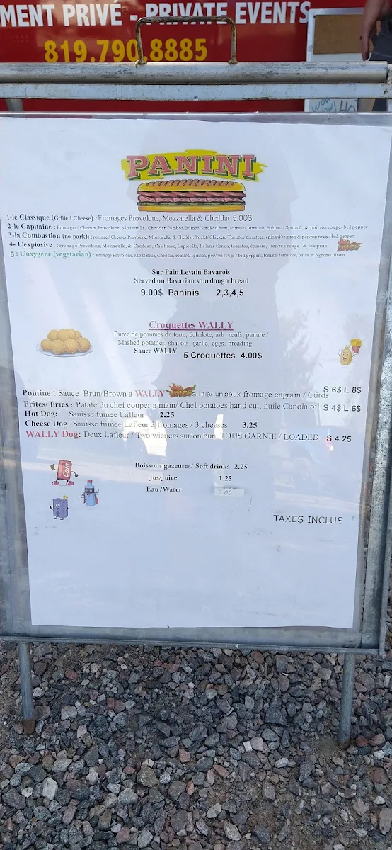 Menu, Chez Wally's