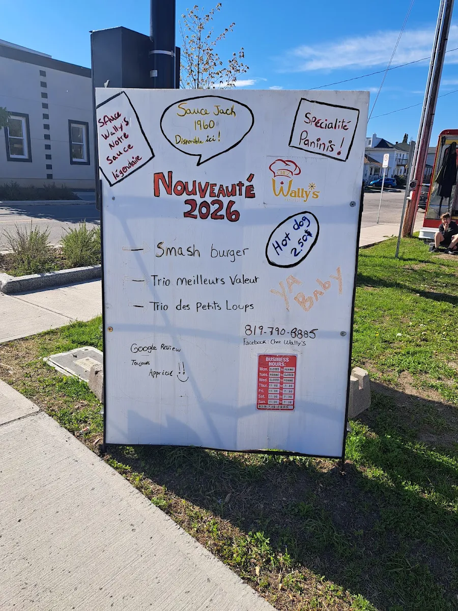 Menu, Chez Wally's