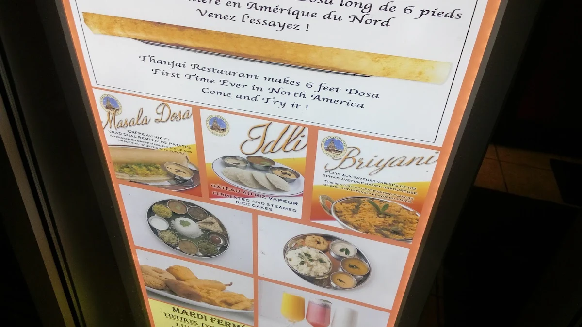 Menu, Thanjai Restaurant