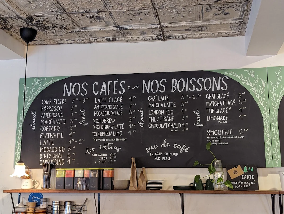 Menu, Café de la 3e
