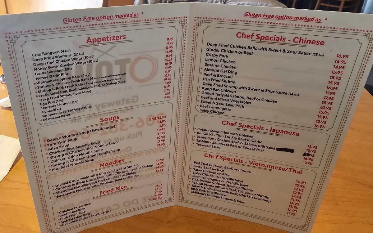 Menu, Otowa