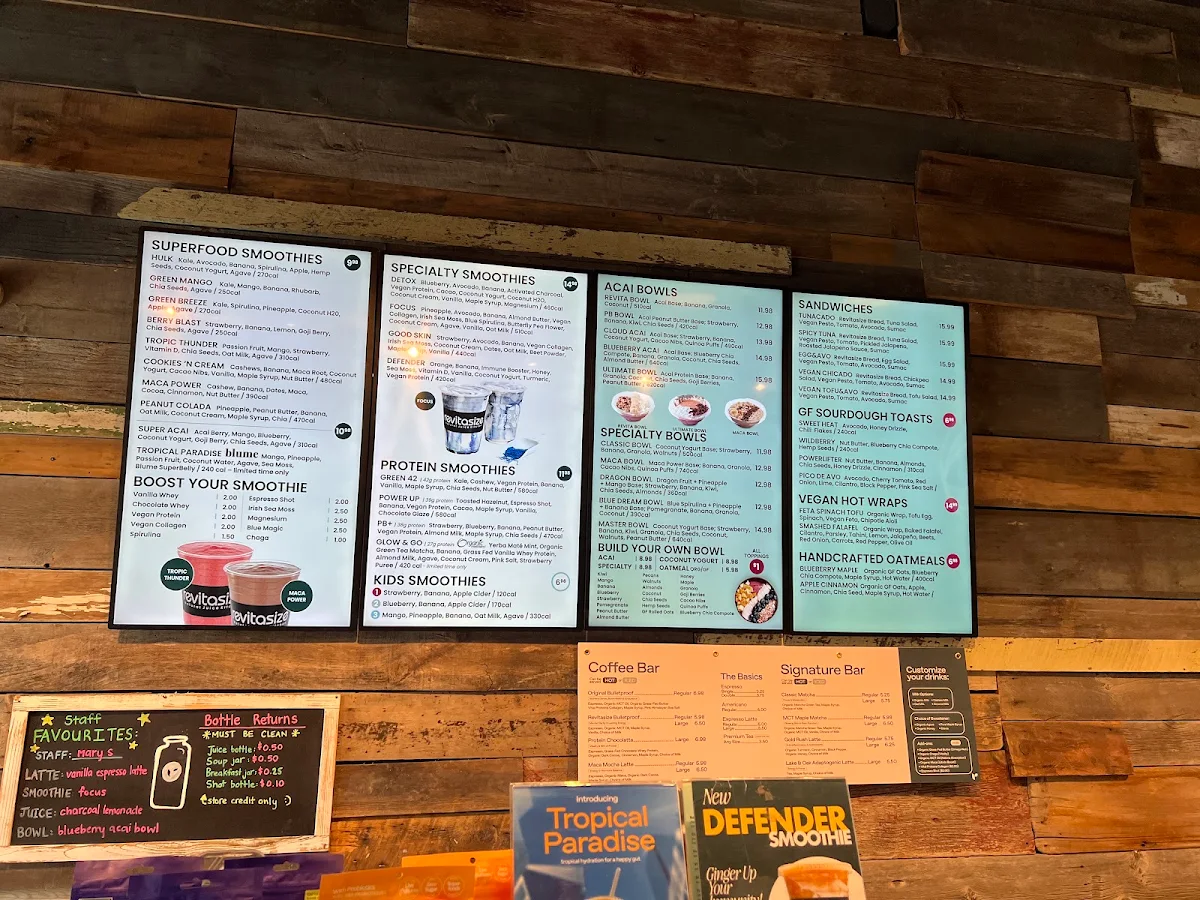 Menu, Revitasize - Markham