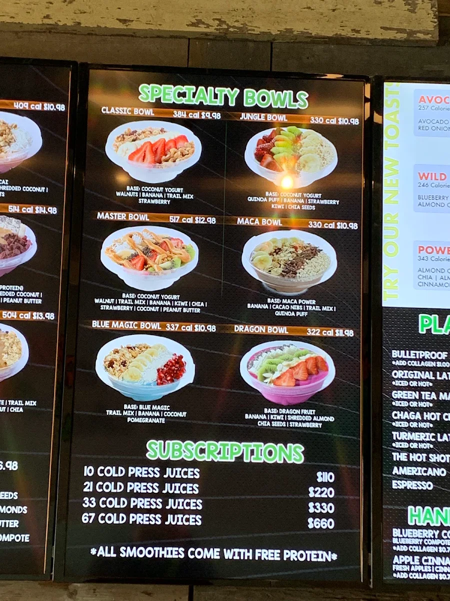 Menu, Revitasize - Markham