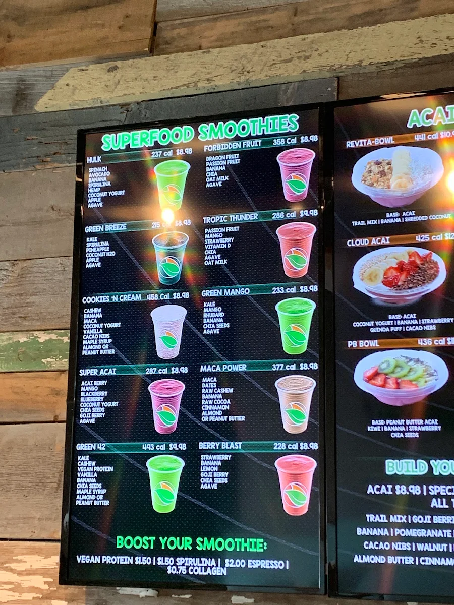 Menu, Revitasize - Markham