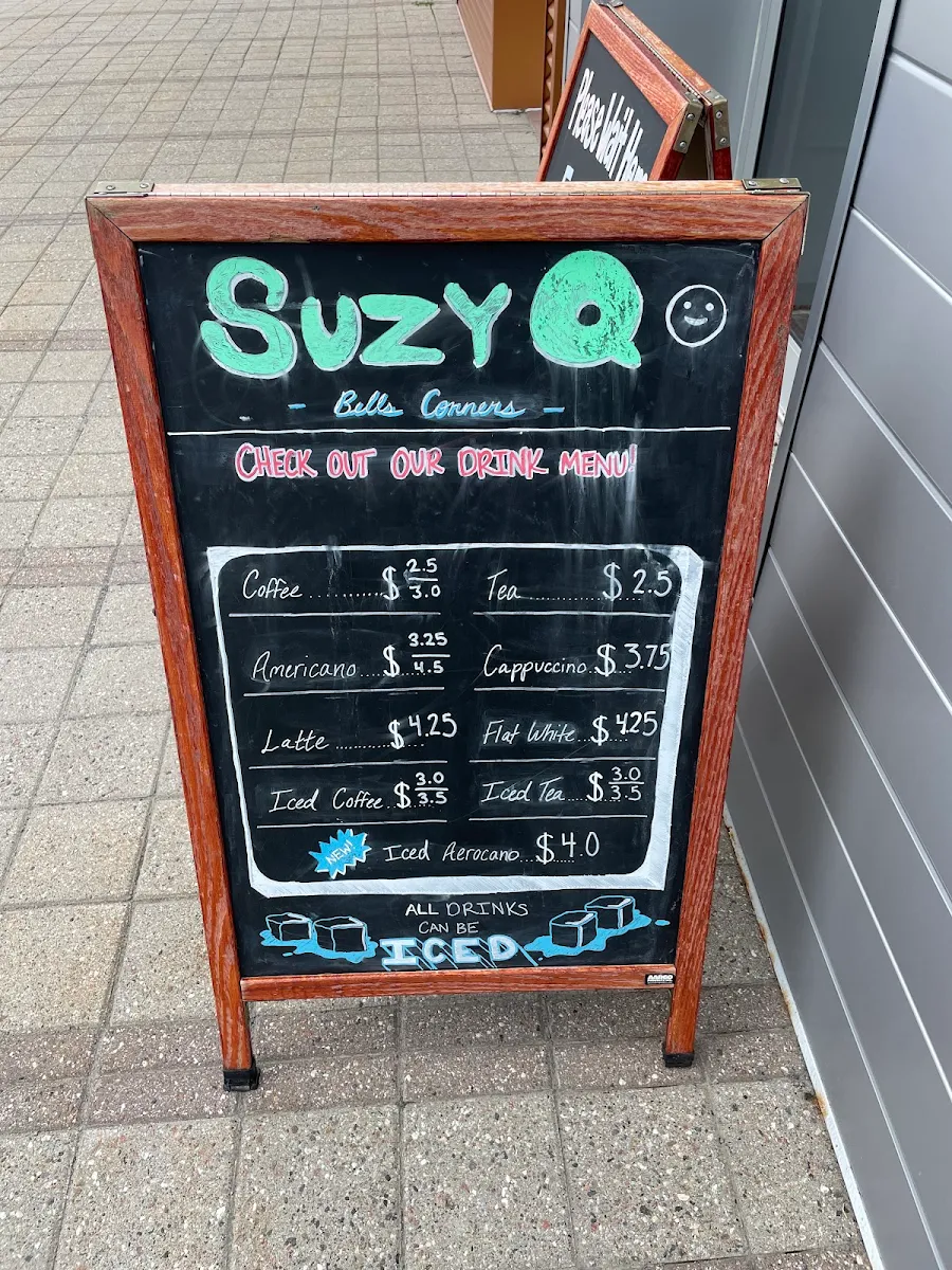 Menu, SuzyQ Doughnuts Bells Corners