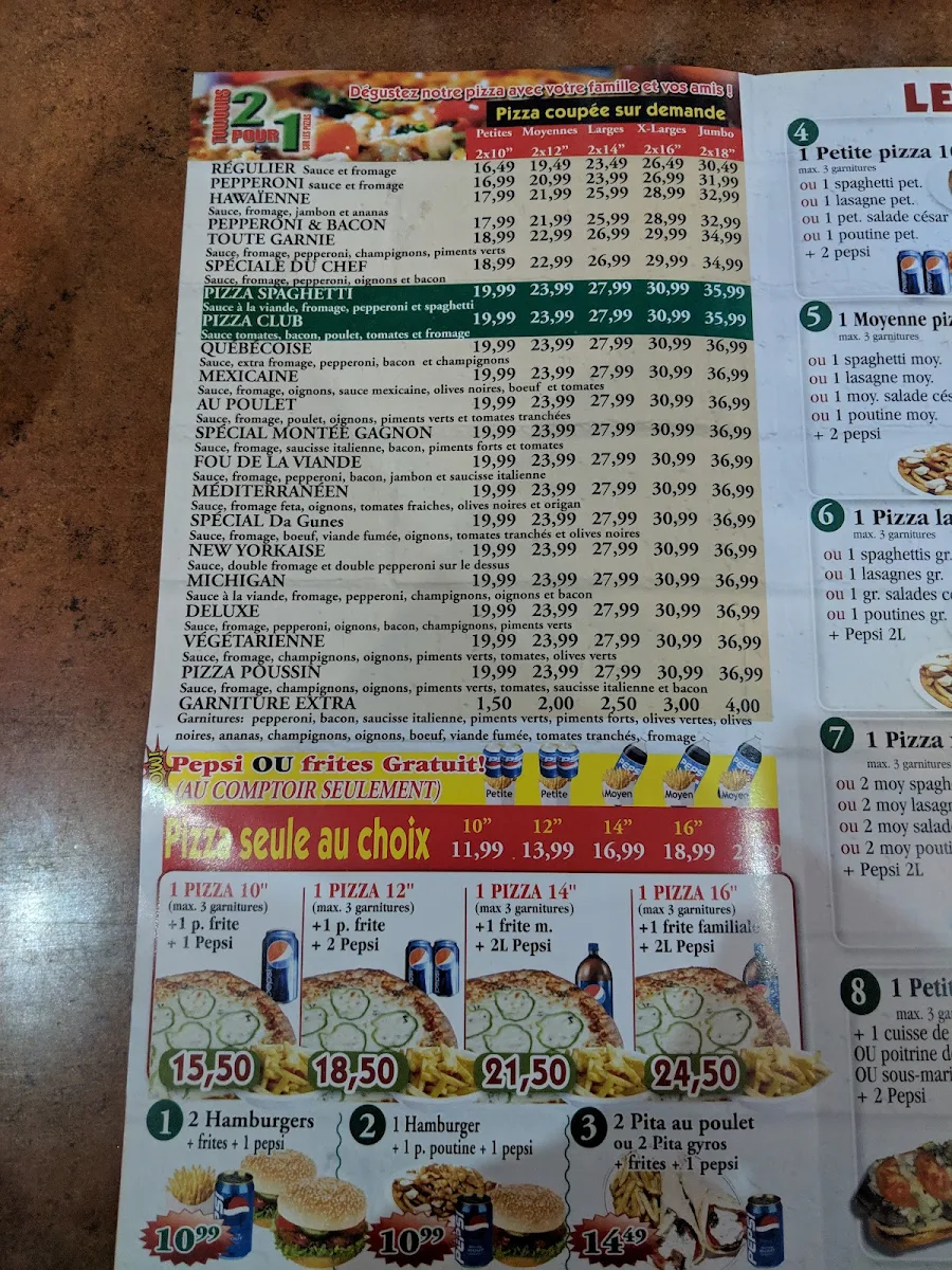 Menu, Restaurant Da Gunes