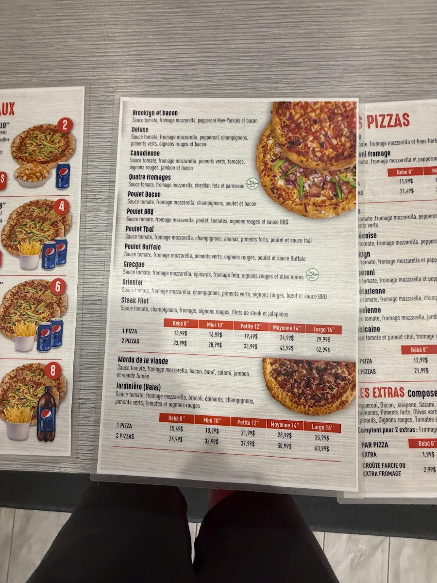 Menu, Urbaine Pizza (2 Pour 1 Pizzas)
