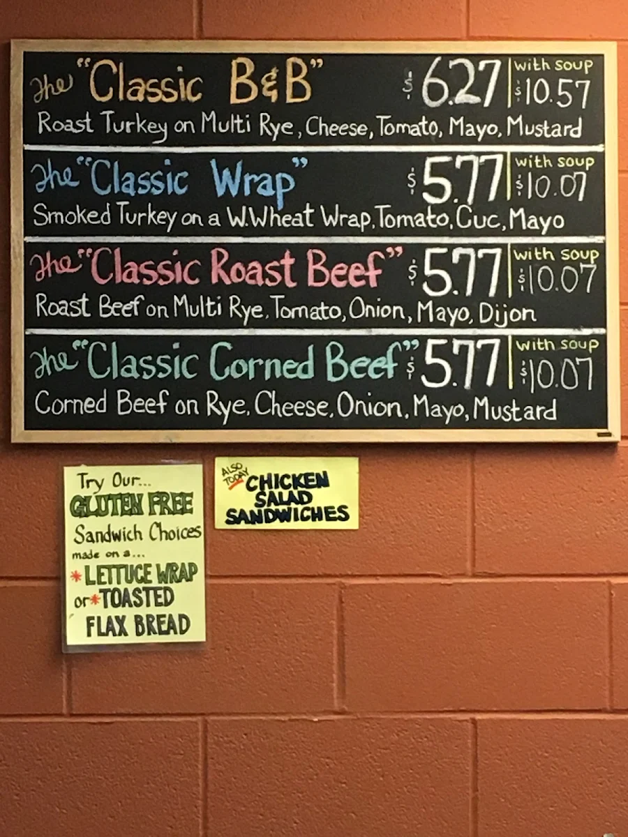 Menu, Main Bread & Butter Company