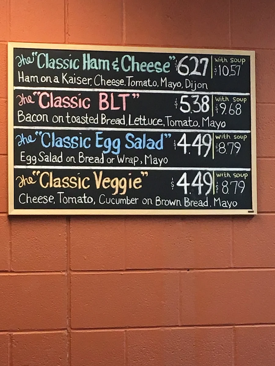 Menu, Main Bread & Butter Company