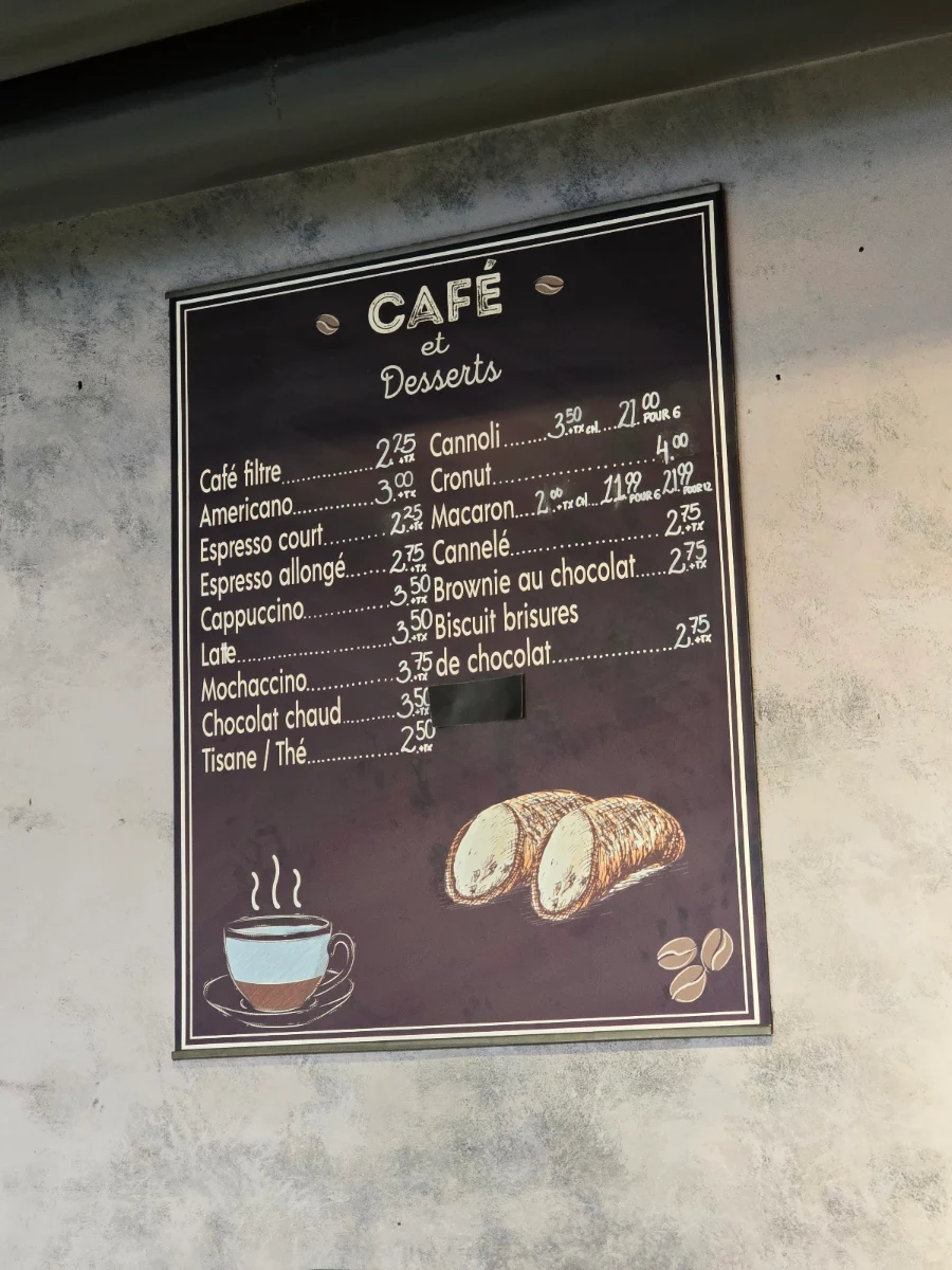 Menu, Pizza Mia