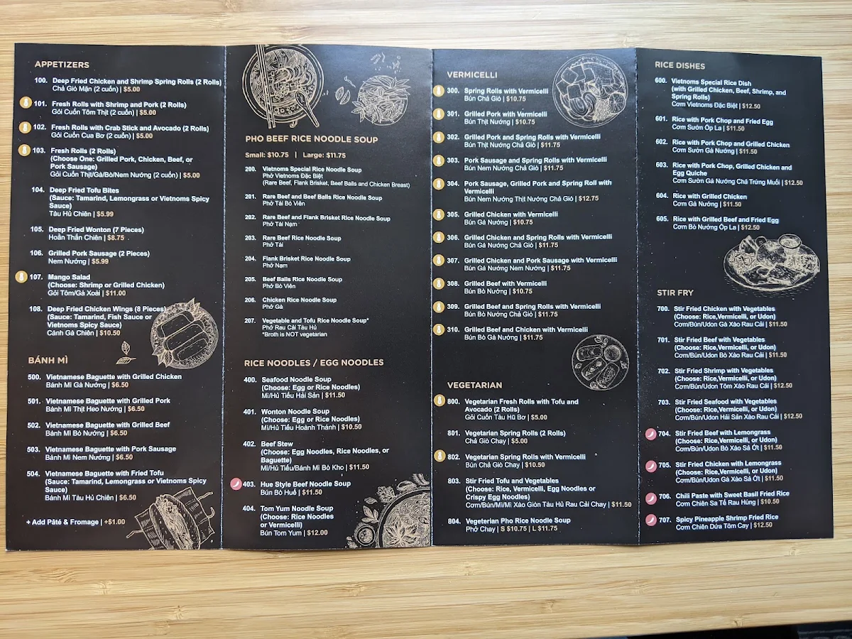 Menu, Vietnoms Go