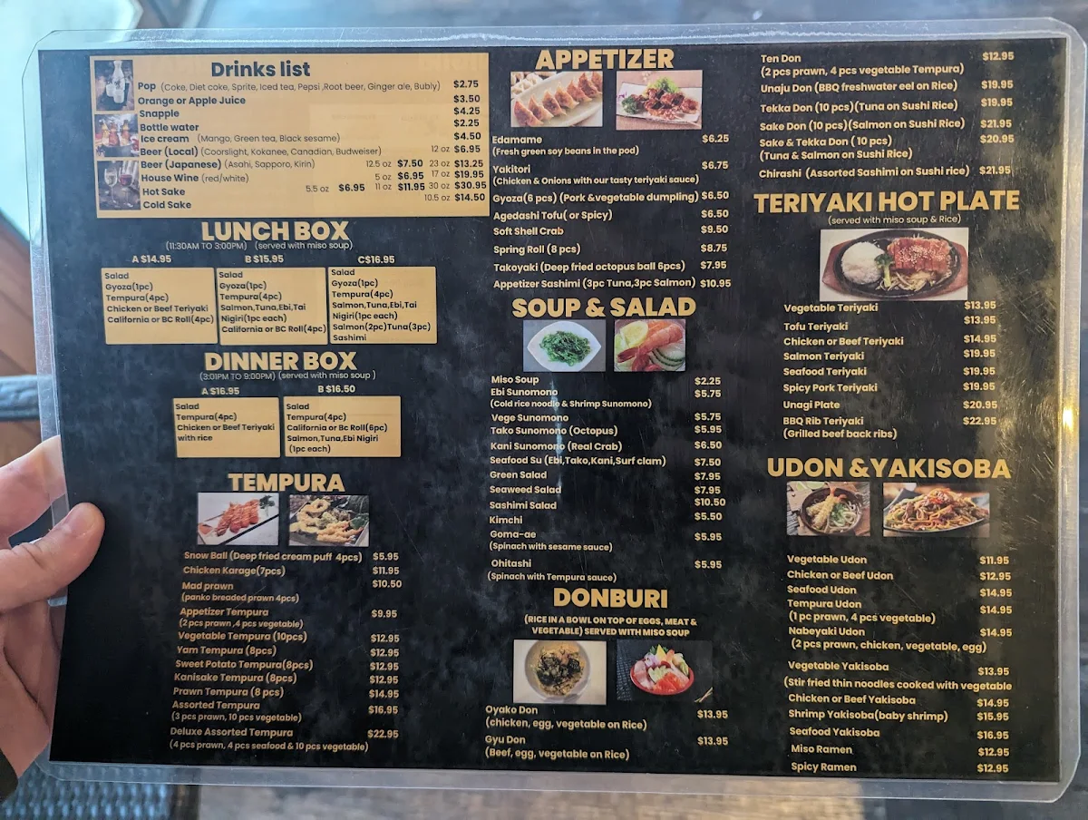 Menu, Nikko Sushi