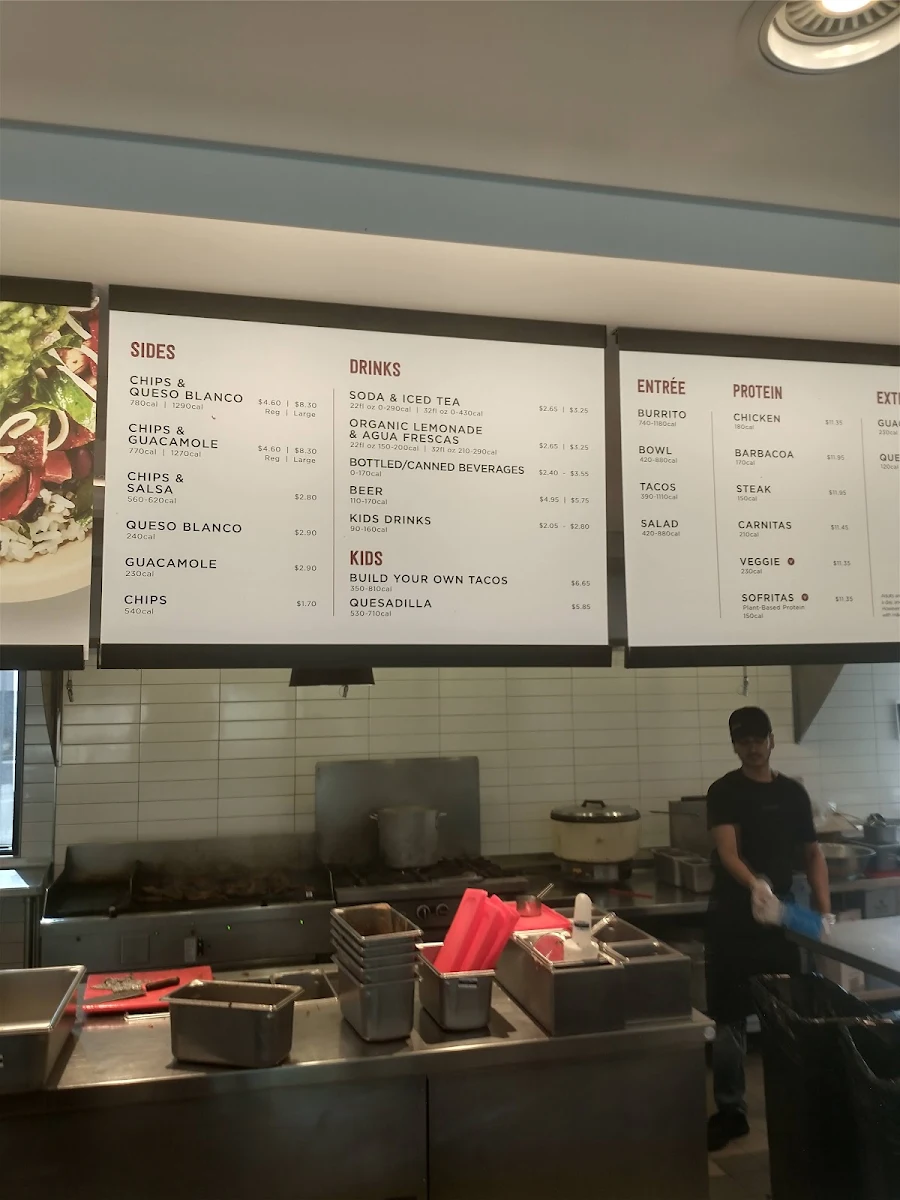 Menu, Chipotle Mexican Grill