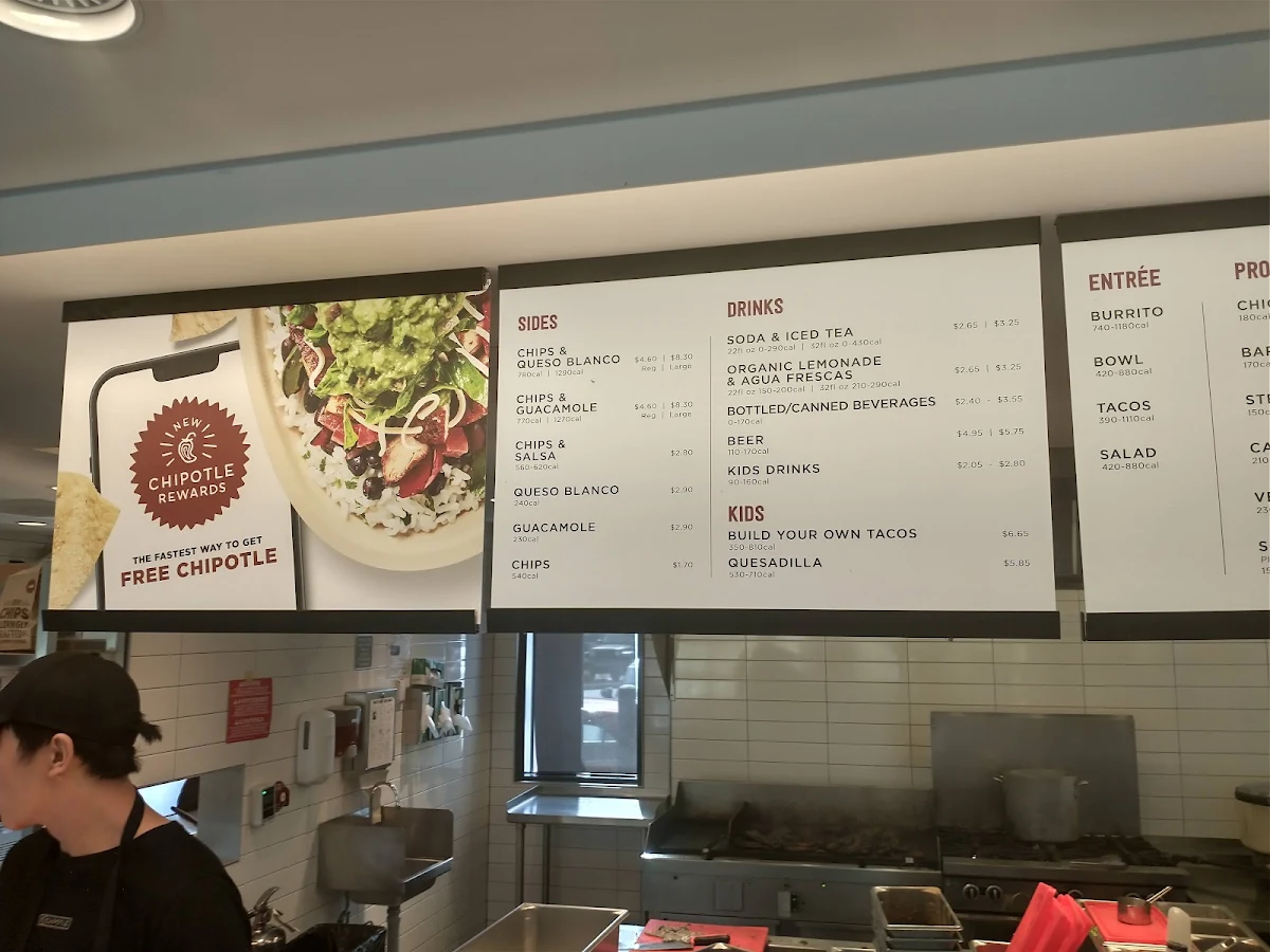 Menu, Chipotle Mexican Grill