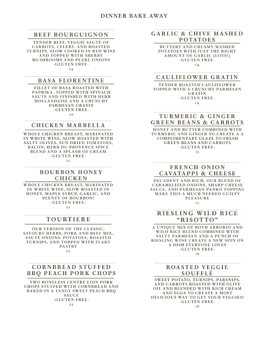 Menu, Flint