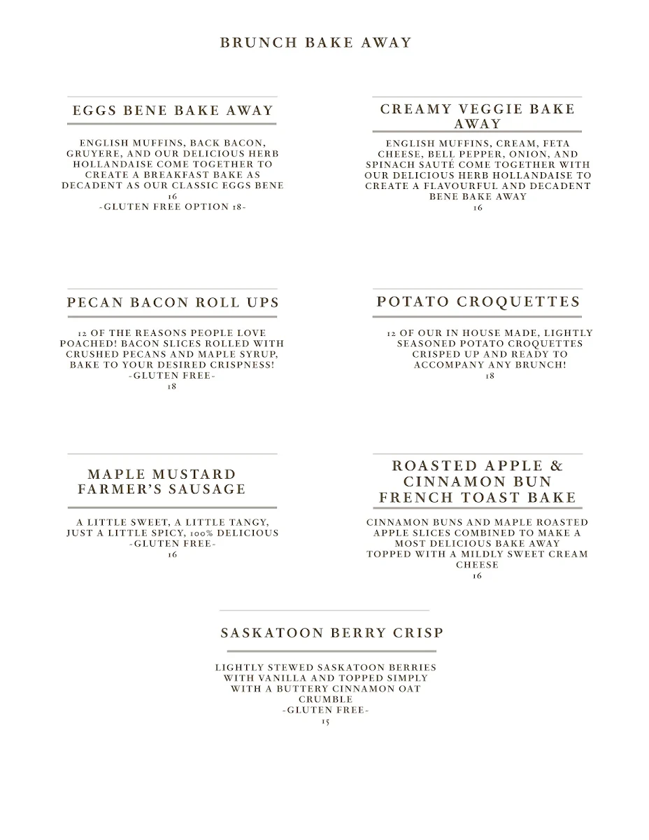 Menu, Flint
