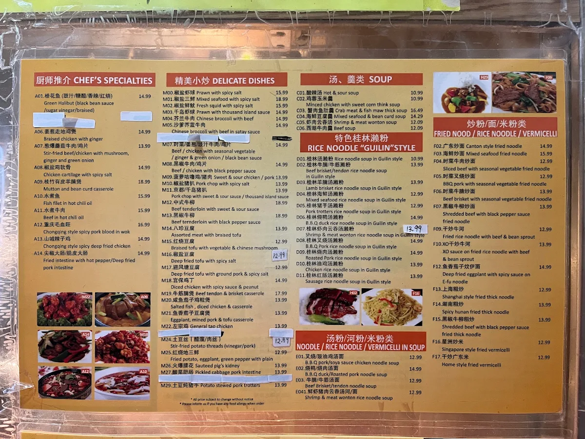 Menu, New K&H BBQ Restaurant