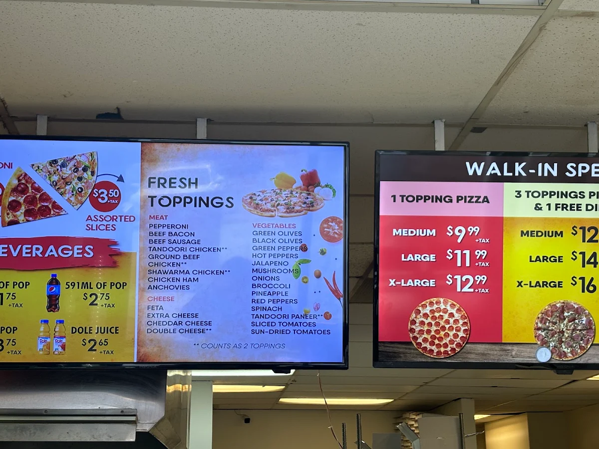 Menu, Figaro's Pizza Waterloo