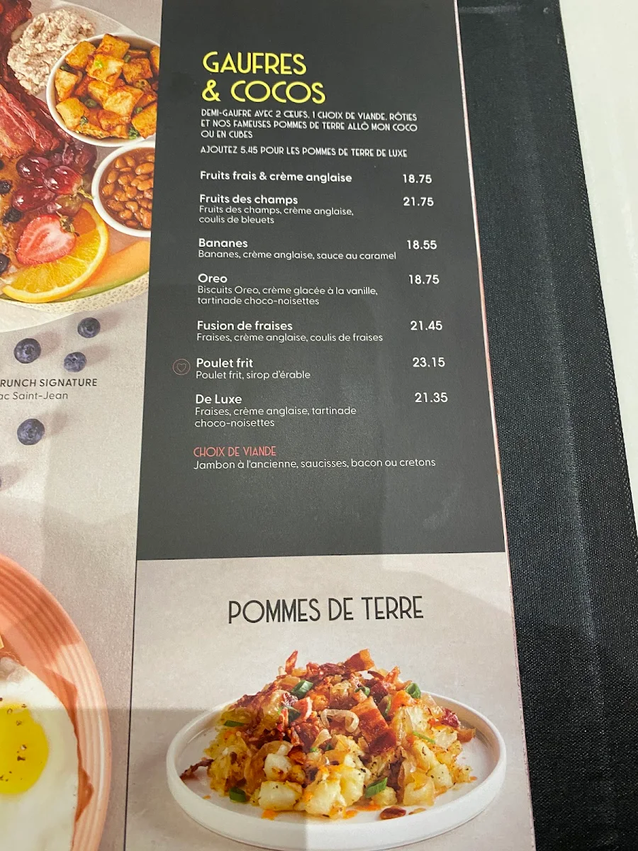 Menu, Allô mon Coco Marché Central